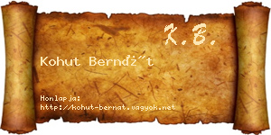 Kohut Bernát névjegykártya